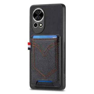 For Huawei nova 13 Denim Texture Leather Skin Phone Case with Card Slot(Black)