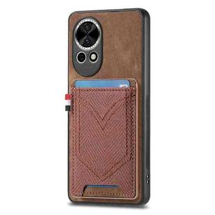 For Huawei nova 13 Denim Texture Leather Skin Phone Case with Card Slot(Brown)