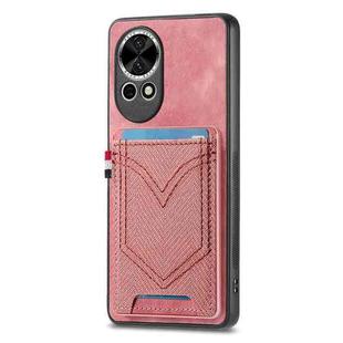 For Huawei nova 13 Denim Texture Leather Skin Phone Case with Card Slot(Pink)