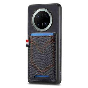 For Huawei Mate 70 Pro Denim Texture Leather Skin Phone Case with Card Slot(Black)