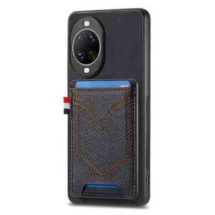 For Huawei nova 14 Pro Denim Texture Leather Skin Phone Case with Card Slot(Black)