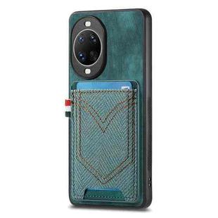 For Huawei nova 14 Ultra Denim Texture Leather Skin Phone Case with Card Slot(Green)