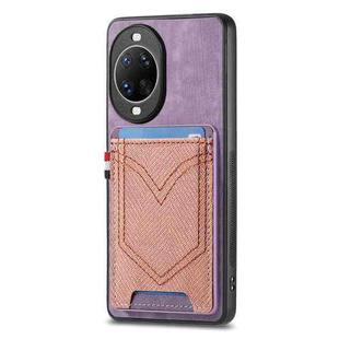 For Huawei nova 14 Ultra Denim Texture Leather Skin Phone Case with Card Slot(Purple)