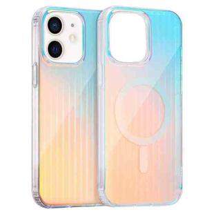 For iPhone 11 Laser Engraved Texture MagSafe Phone Case(Vertical Stripes)