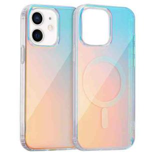 For iPhone 11 Laser Engraved Texture MagSafe Phone Case(Red Light)