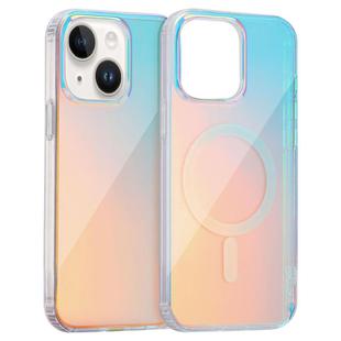 For iPhone 13 Laser Engraved Texture MagSafe Phone Case(Red Light)