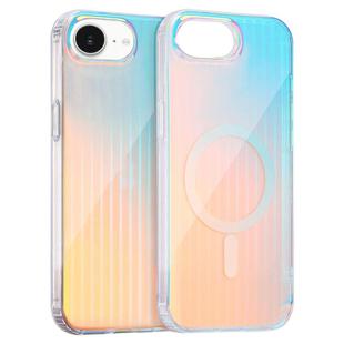 For iPhone 16e Laser Engraved Texture MagSafe Phone Case(Vertical Stripes)