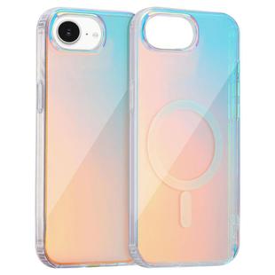 For iPhone 16e Laser Engraved Texture MagSafe Phone Case(Red Light)