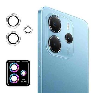 For Redmi Note 14 4G Global ENKAY Hat-Prince 9H Rear Camera Lens Aluminium Alloy Tempered Glass Film(Silver)