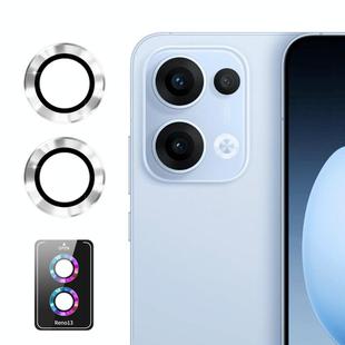 For OPPO Reno13 Global ENKAY Hat-Prince 9H Rear Camera Lens Aluminium Alloy Tempered Glass Film(Silver)