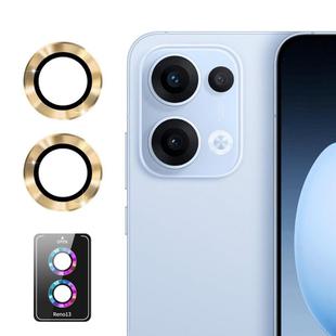 For OPPO Reno13 Global ENKAY Hat-Prince 9H Rear Camera Lens Aluminium Alloy Tempered Glass Film(Golden)