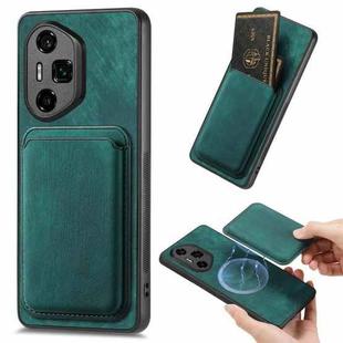 For Honor 300 Ultra Retro Leather Card Bag Magnetic Phone Case(Green)