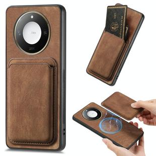 For Honor X60 5G Retro Leather Card Bag Magnetic Phone Case(Brown)