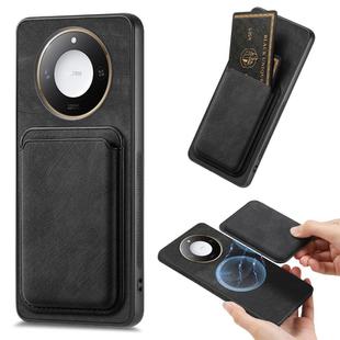 For Honor X60 Pro 5G Retro Leather Card Bag Magnetic Phone Case(Black)