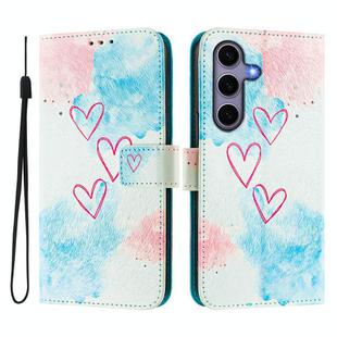 For Samsung Galaxy S25+ / S24+ 5G ENKAY Painted Leather Phone Case with Card Slots ＆ Holder(Love Pattern)