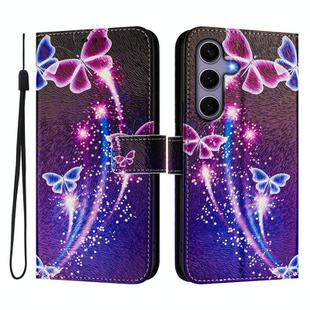 For Samsung Galaxy S25+ / S24+ 5G ENKAY Painted Leather Phone Case with Card Slots ＆ Holder(Butterfly Pattern)