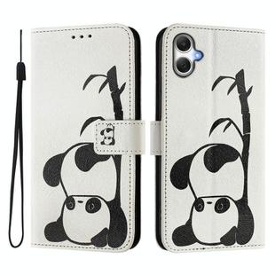 For Samsung Galaxy A06 4G ENKAY Painted Leather Phone Case with Card Slots ＆ Holder(Panda Pattern)