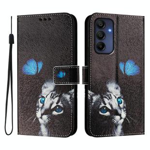 For Samsung Galaxy A26 5G ENKAY Painted Leather Phone Case with Card Slots ＆ Holder(Cat Pattern)