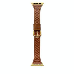 For Apple Watch 46mm / 49mm / 45mm / 44mm Heart-Shaped Embossed Leather Watch Band(Brown)