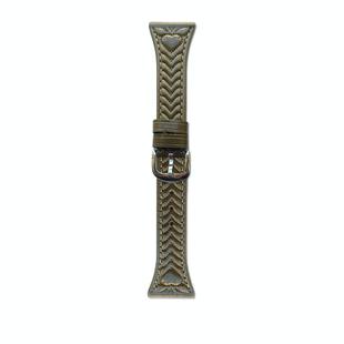For Huawei Watch GT5 Pro 42mm Heart-Shaped Embossed 18mm Leather Watch Band(Retro Green)