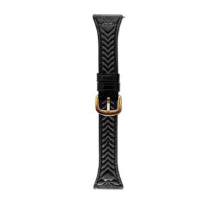 For Huawei Watch GT5 Pro 42mm Heart-Shaped Embossed 18mm Leather Watch Band(Black)