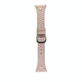For Huawei Watch GT 3 42mm Heart-Shaped Embossed 20mm Leather Watch Band(Pink)