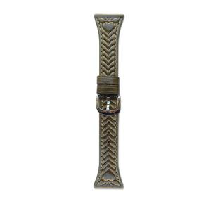 For Honor Watch ES 20mm Heart-Shaped Embossed Leather Watch Band(Retro Green)