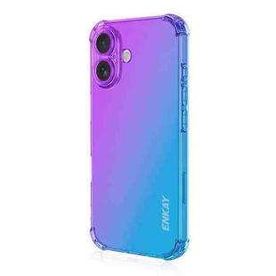 For iPhone 17 ENKAY Hat-Prince Gradient Airbag TPU Phone Case(Purple Blue)