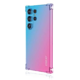 For Samsung Galaxy S25 Ultra 5G ENKAY Hat-Prince Gradient Airbag TPU Phone Case(Blue Pink)