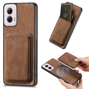 For Motorola Moto G Power 5G 2024 Retro Leather Card Bag Magnetic Phone Case(Brown)