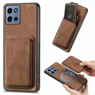 For Motorola Moto G 5G 2025 Retro Leather Card Bag Magnetic Phone Case(Brown)