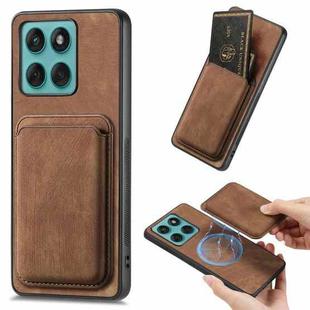 For Motorola Moto Edge 60 Fusion Retro Leather Card Bag Magnetic Phone Case(Brown)
