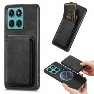 For Motorola Moto Edge 60 Fusion Retro Leather Card Bag Magnetic Phone Case(Black)