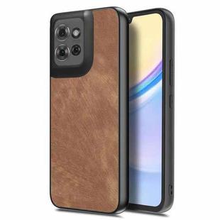 For Motorola Moto G Power 2025 5G Vintage Leather PC Back Cover Phone Case(Brown)