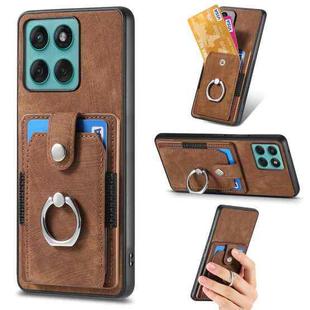 For Motorola Moto Edge 60 Fusion Retro Skin-feel Ring Card Wallet Phone Case(Brown)