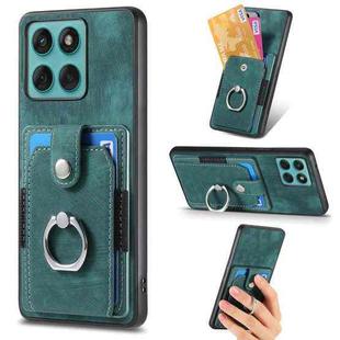 For Motorola Moto Edge 60 Fusion Retro Skin-feel Ring Card Wallet Phone Case(Green)