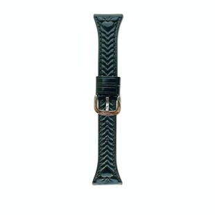 For COROS Pace 3 Heart-Shaped Embossed 22mm Leather Watch Band(Forest Green)
