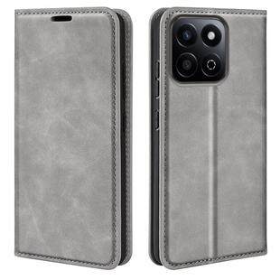 For Honor 200 Smart Retro-skin Magnetic Suction Leather Phone Case(Grey)