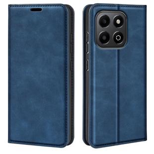 For Honor X6b Retro-skin Magnetic Suction Leather Phone Case(Dark Blue)