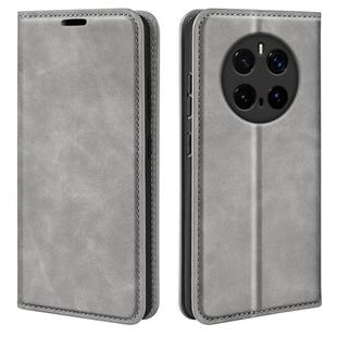 For Honor Magic7 5G Retro-skin Magnetic Suction Leather Phone Case(Grey)