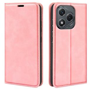 For Honor 400 Lite Global Retro-skin Magnetic Suction Leather Phone Case(Pink)