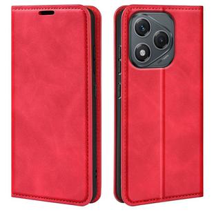 For Honor 400 Lite Global Retro-skin Magnetic Suction Leather Phone Case(Red)