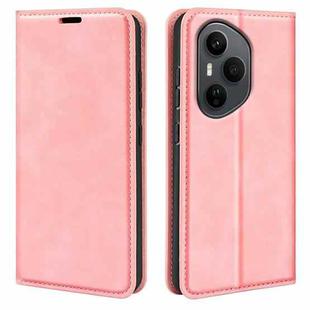 For Honor 400 Pro Global 160.8mm Retro-skin Magnetic Suction Leather Phone Case(Pink)