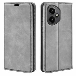 For Honor 400 Global Retro-skin Magnetic Suction Leather Phone Case(Grey)