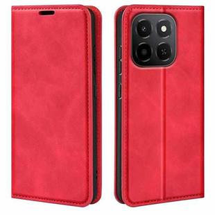 For Honor X6c Retro-skin Magnetic Suction Leather Phone Case(Red)