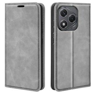 For Honor 400 Smart Retro-skin Magnetic Suction Leather Phone Case(Grey)