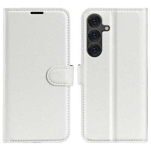 For Samsung Galaxy S25 5G Litchi Texture Horizontal Flip Leather Phone Case with Holder(White)