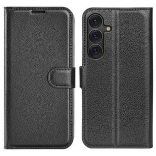For Samsung Galaxy S25+ 5G Litchi Texture Horizontal Flip Leather Phone Case with Holder(Black)