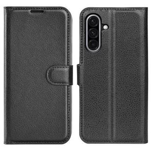 For Samsung Galaxy A36 Litchi Texture Horizontal Flip Leather Phone Case with Holder(Black)