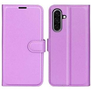 For Samsung Galaxy A36 Litchi Texture Horizontal Flip Leather Phone Case with Holder(Purple)